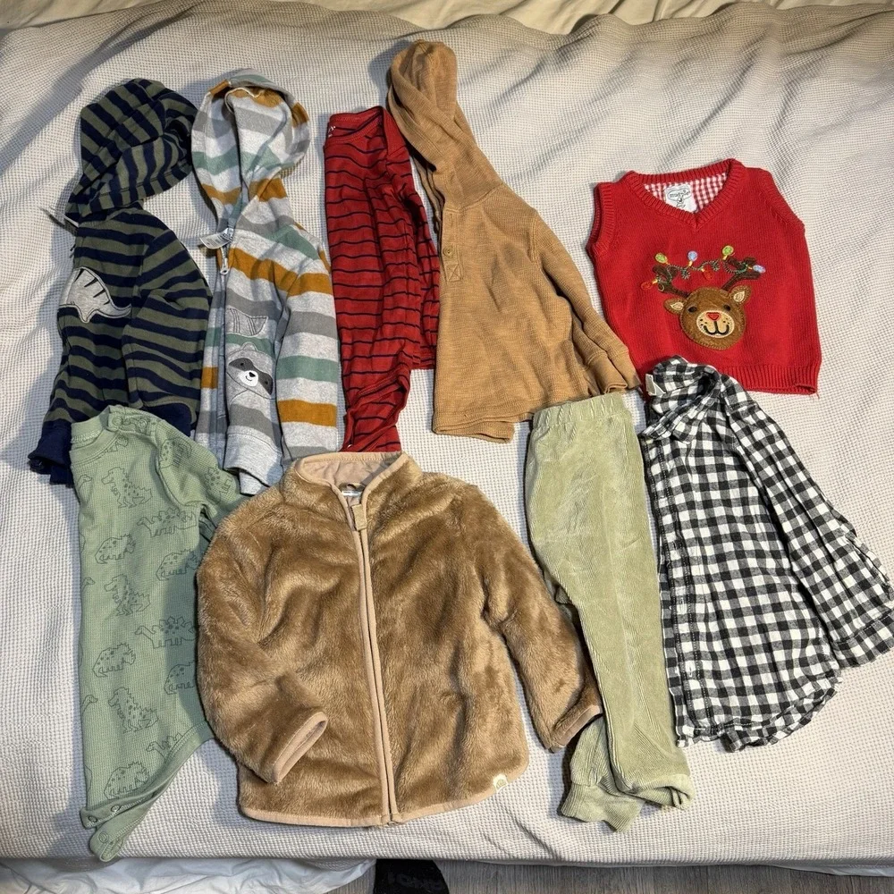 Baby Boy 12-18 Months Outfits Clothes Lot Of 9 Fall Winter Jackets Long‎ Sleeve